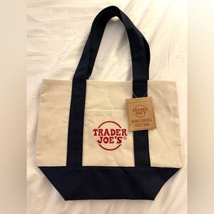 Trader Joe’s Mini Tote Bag Blue Navy